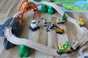 Brio-Waldarbeiter-Bagger-Szene