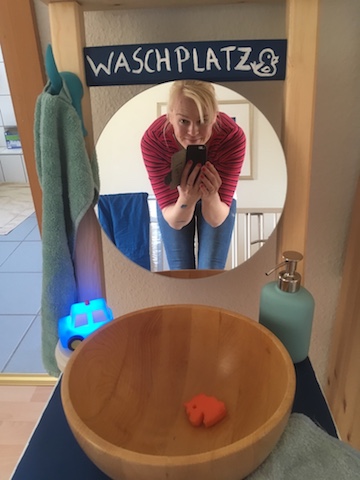 DIY-Waschplatz-Gluckenselfie
